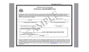 lead paint inspection certificate